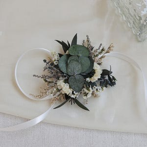 Natural Dried Wrist Flower/Bohemian Wedding Wrist Flower/Natural Tones Dried Flower Wrist Corsage/Dried Flower Corsage/Bride Corsage