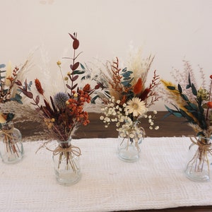 Mini Dried Floral bouquet, mini dried flower in a vase, Holiday gift, vase arrangement, Wedding centrepieces, DYI flowers