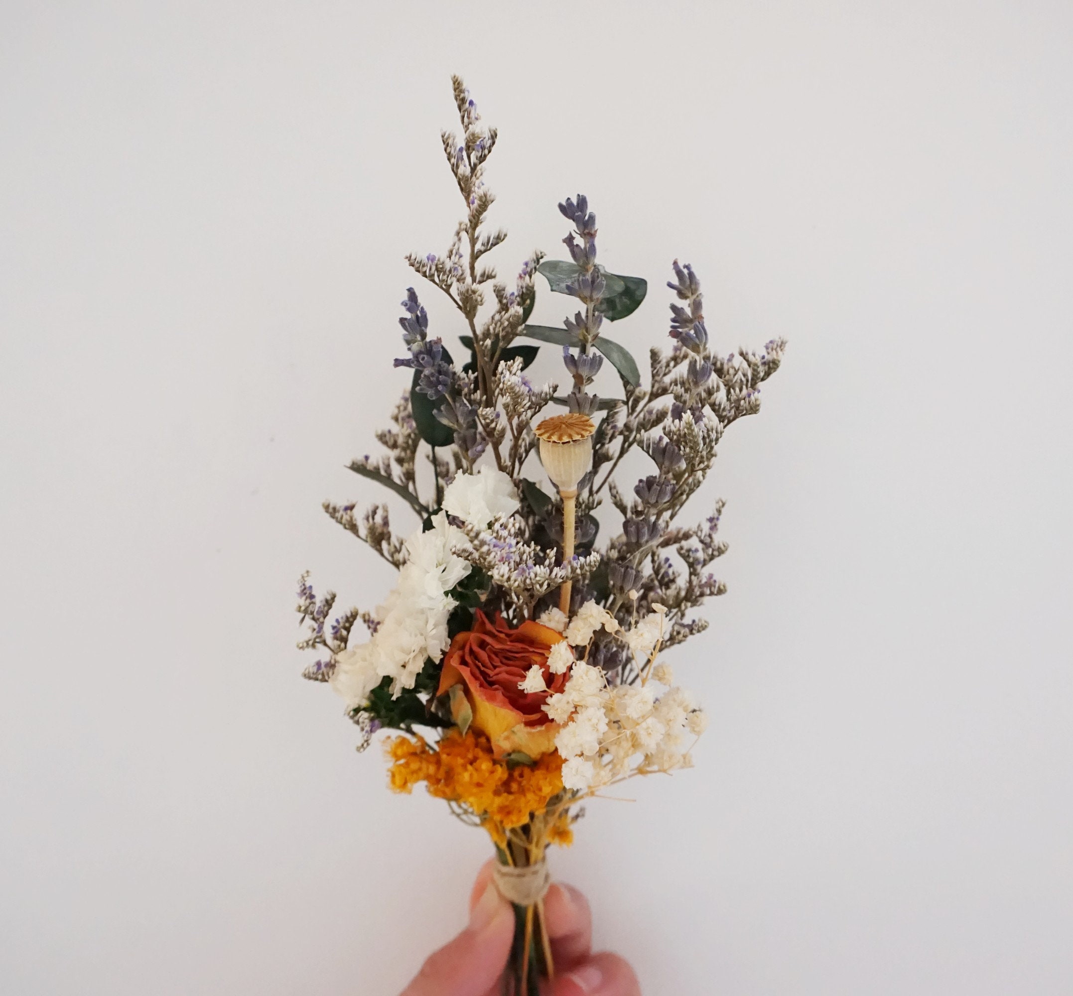 Mini Bouquets De Fleurs Séchées Gypsophile - Lot De 10 - Vert Naturel - Pour DIY, Déco Mariage, Cadeau - 4