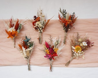 Burnt Orange Mini Dried Flowers | Rose Bouquet | Mailbox Gift | Boutique | Small Vase Illustration