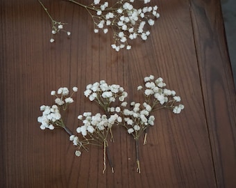 5 -24 pieces Baby's Breath Hair Pin, Gypsophila Hair Pin, Baby's Breath Bridal Hair Pin,  Bridal Hair Accessories, Dried Flower Hair Pins