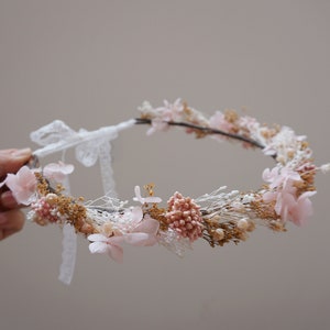Dusty pink flower crown, hydrangea flower crown,  dusty pink Wedding crown, flower bridal crown，Flower Girl Crown,Newborn Crown