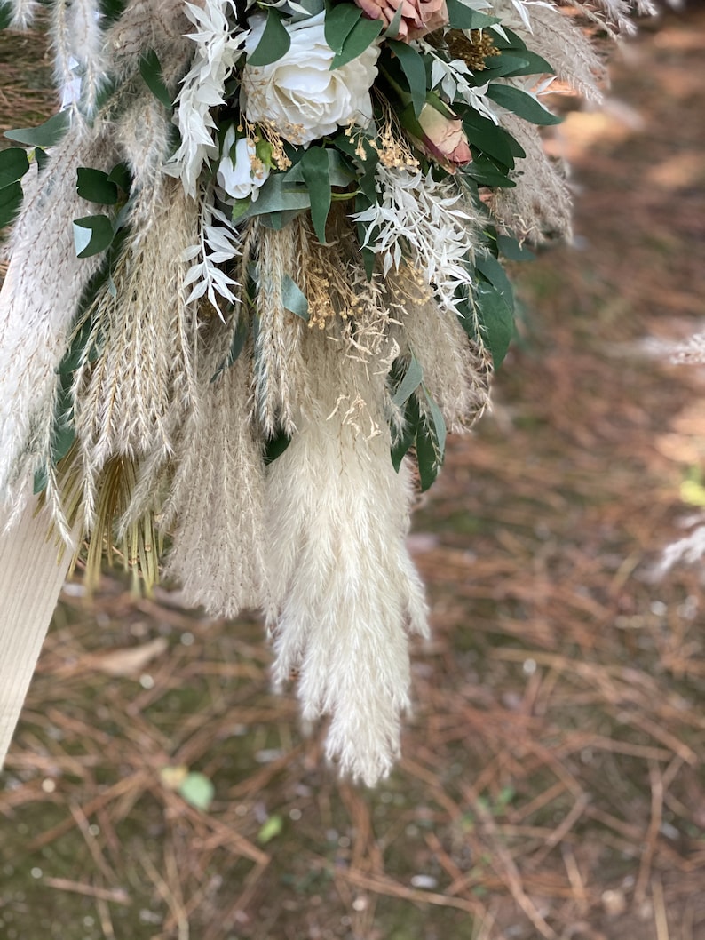 Pampas Flower Arch Arrangement Boho Wedding Decor White Etsy