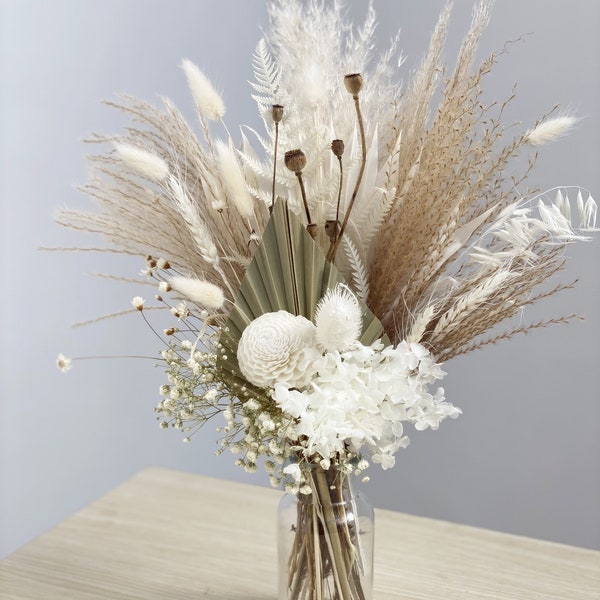 pampas grass bouquet / Dried flowers bunch / Natural Preserved Muted tone arrangement / Bud vase dry flowers bouquet in Neutral colors