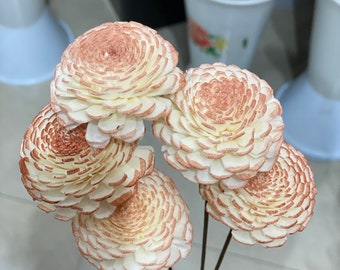 Flores secas hechas a mano, relleno de ramos, flores blancas secas