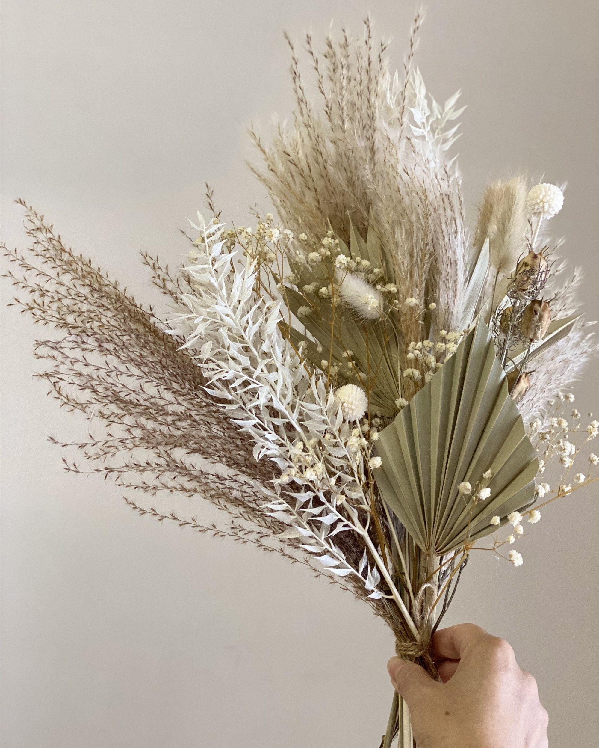 Bouquet Di Fiori Secchi 128 Pezzi – Erba Pampa Naturale, Colore Arancione Autunnale, Per Matrimoni, Decorazione Casa E Bomboniere