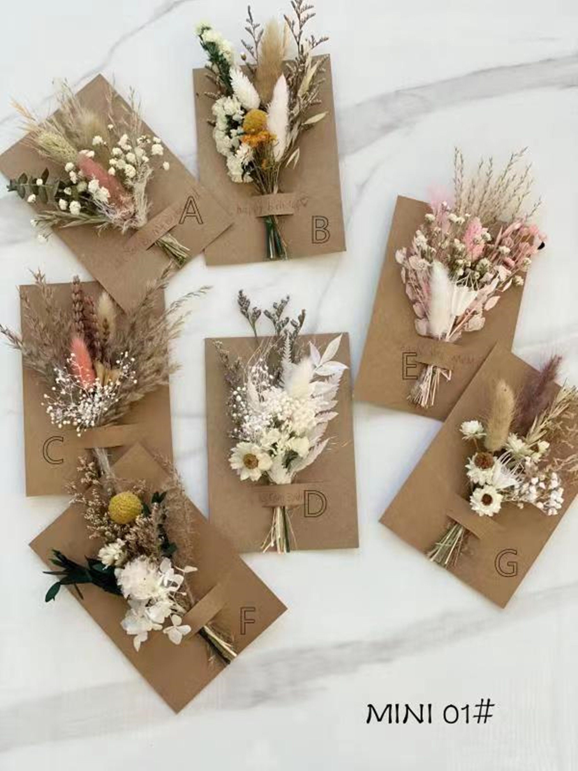 Mini Dried flower bouquet | small milk bottle arrangement | table decoration | letterbox gift | pampas | Boutonniere| BOHO cake flowers