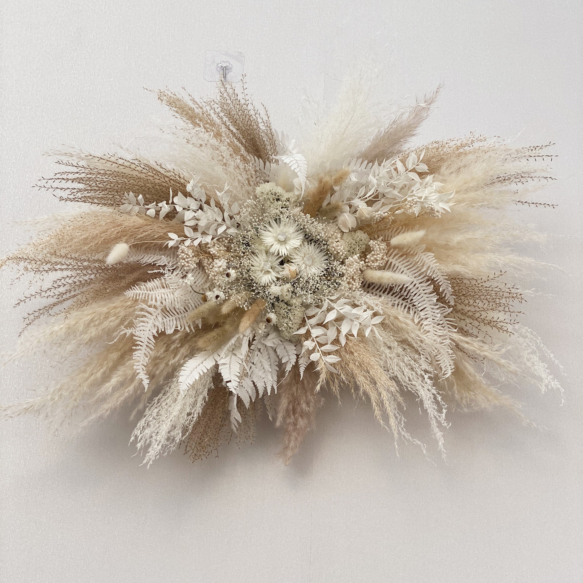 Dried Flower Pampas Grass Beige Wedding Arch | Dried Flower Arch | Flower Swag Backdrop | Pampas Flower Arrangement | Boho Wedding