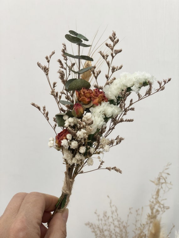 Mini Real Natural Dried Flower Bouquet Rose Gypsophila Plants - Etsy