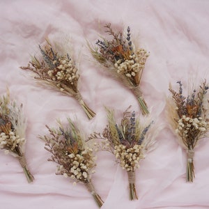 Mini Dry Flower Set/Bohemian Wedding Bouquet/Lavender Dry Flower Bouquet/Small Vase Flower Arrangement