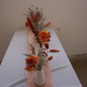 Terracotta Floral Arrangements -Autumn Wedding Centerpiece Dry Flower Bouquet Boho Home Decor Bridal Bouquet Bridesmaids Bunch