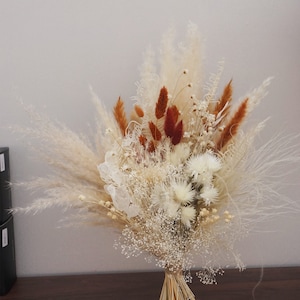 Neutral Rust tone Bridal Bouquet / Eucalyptus Greenery bouquet for Wedding / Bride and Bridesmaid bouquet / Wildflowers Grass Dried bouquet