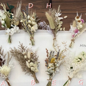 Mini Dried flower bouquet | small milk bottle arrangement | table decoration | letterbox gift | pampas | Boutonniere| BOHO cake flowers