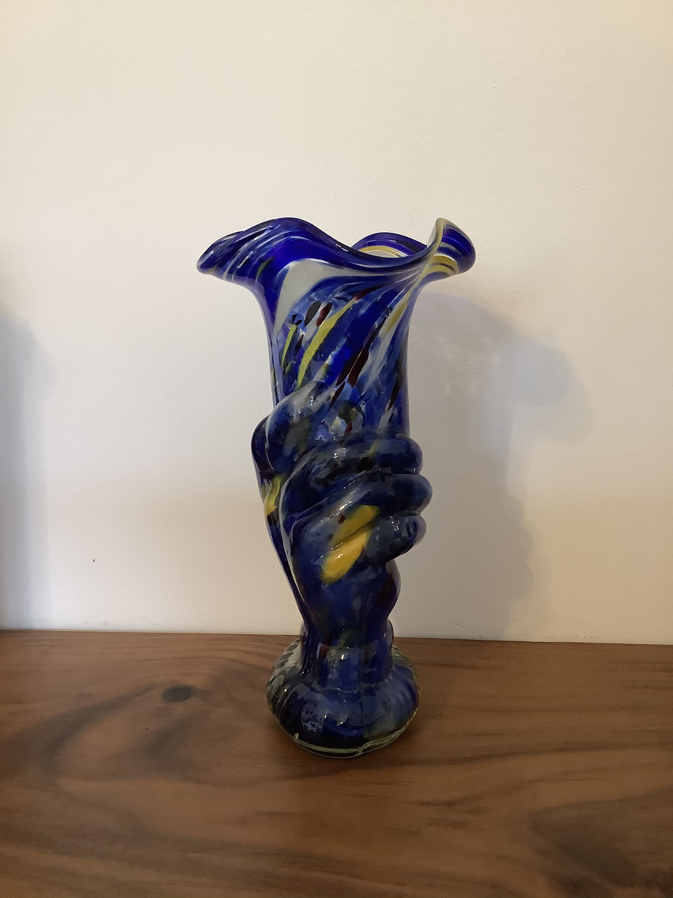 Vintage Murano Art Glass Vase Hand Holding Torch Etsy UK