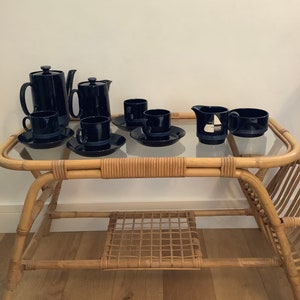 Mid century tea set, coffee set, “The Design Centre London” rare vintage black ceramic coffee set, mid century tea and coffee set, 1960s