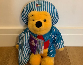 Vintage Winnie the Pooh, 1995 collectible soft toy, Disney Winnie the Pooh, Winnie the Pooh in a raincoat, Mattel Disney