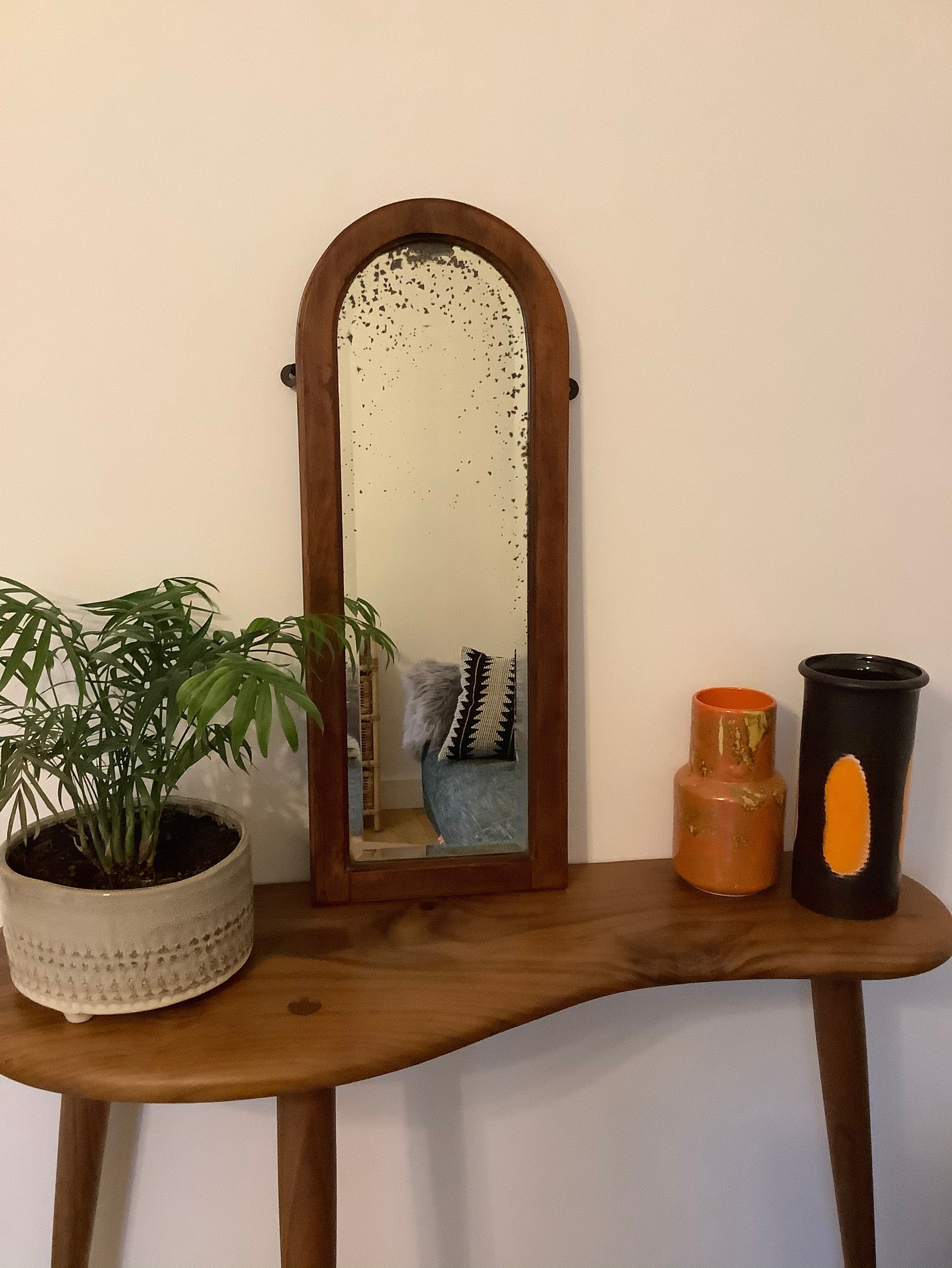 Stunning antique mahogany frame arch shape distressed mirror Etsy