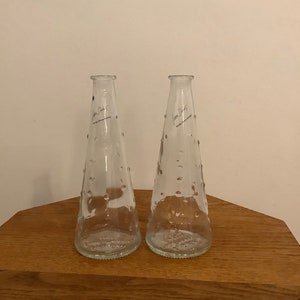 Vintage IKEA glass vase, pair of IKEA Emma Dafnas bud vases, original labels, pair of vintage IKEA glass vases, 1990s vintage Ikea