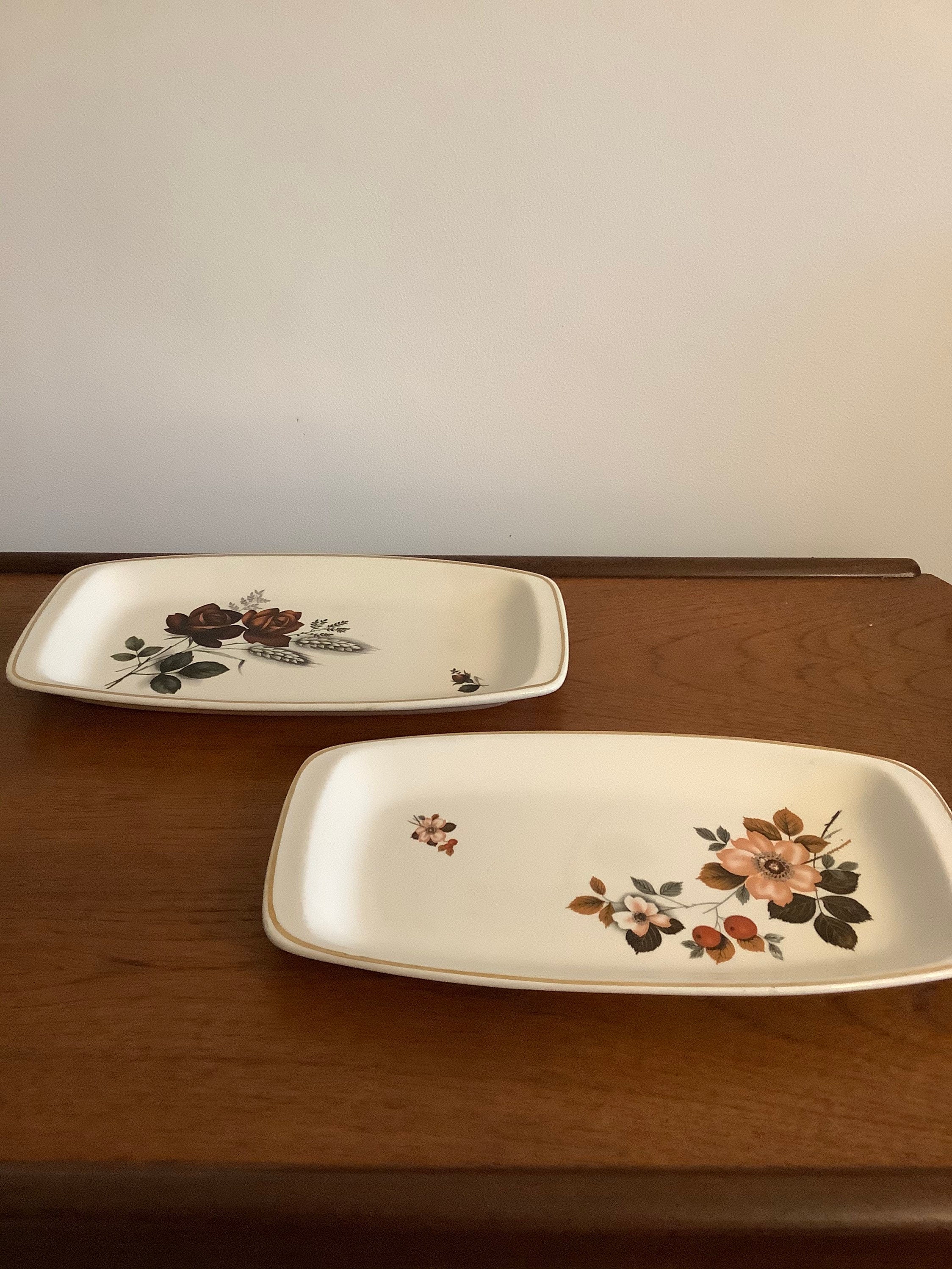 Pair of vintage ceramic sandwich plates. Etsy
