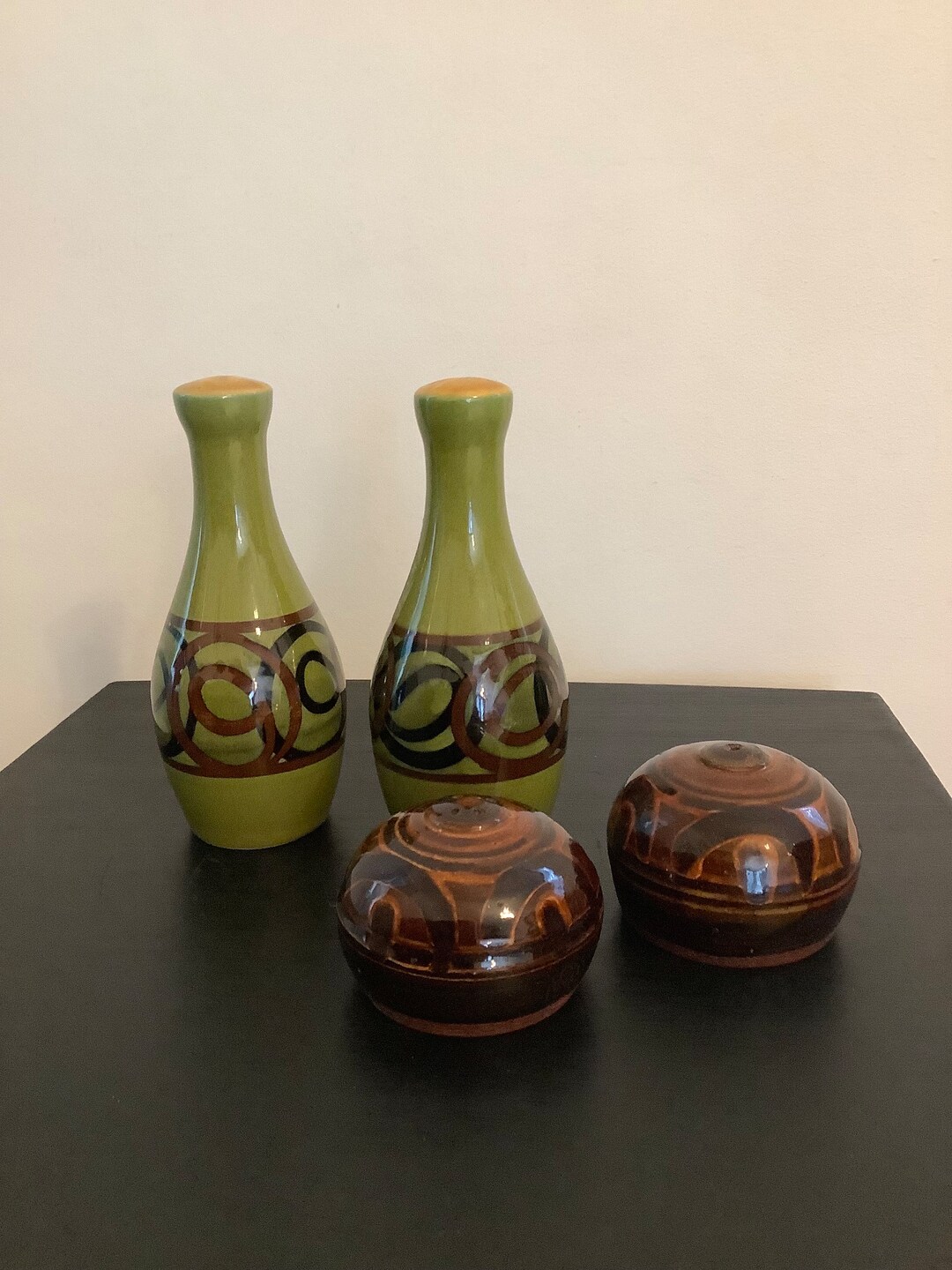 Vintage Ceramic Cruet Sets Mid Century Studio Pottery Salt Etsy