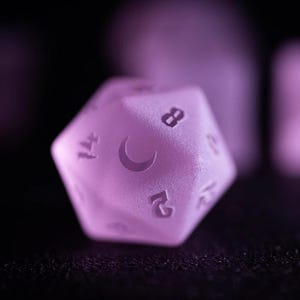 Frosted Pink Polyhedral Dice Set DND Dice set,Dungeons and Dragons,Hand carved Gemstone Dice,Tabletop RPG MTG Dice,D20 Dice,Original design