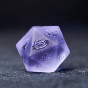 Full Set Frosted purple dnd dice set Dungeons and Dragons Polyhedral RPG Gemstone Dice Set Cat Dice Set gift for dnd player Original design