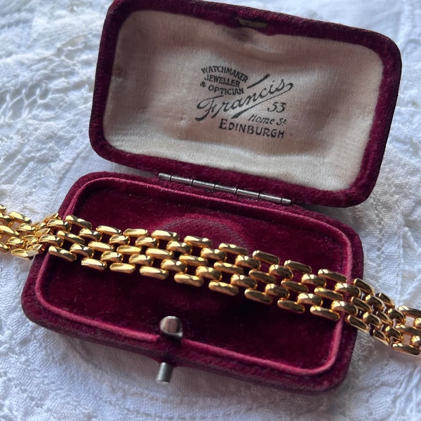 Vintage 18ct gold plated brick link chain bracelet