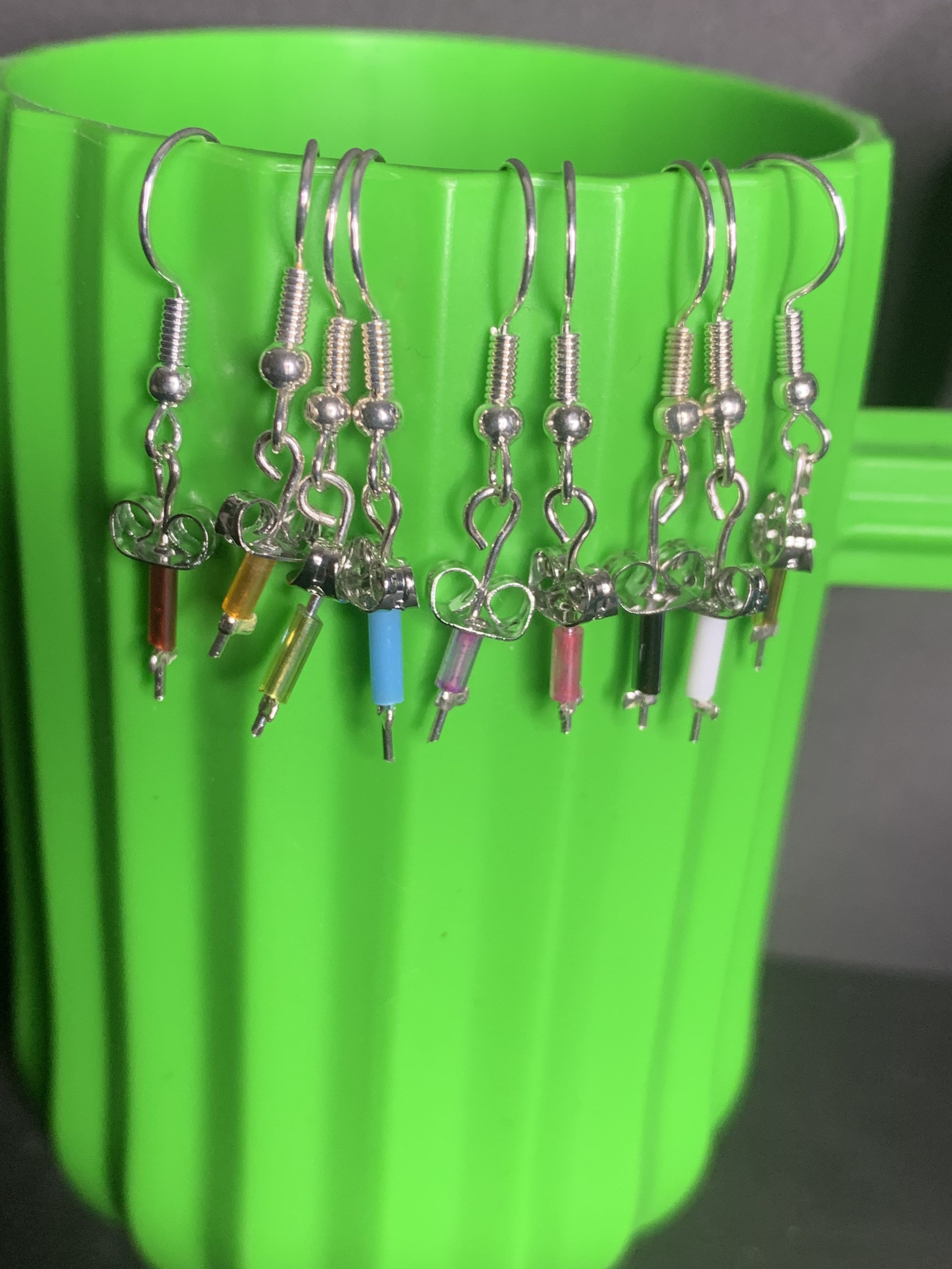 Pair of miniature Syringe earrings Etsy