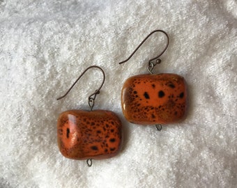 Orange Ceramic Earrings