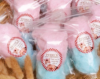 50 Cotton Candy Favors in Mini Bags, with Two Mixed Flavors