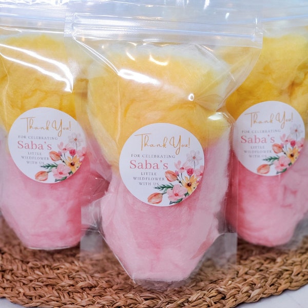 Cotton Candy Favors in Mini Bags, with Two Mixed Flavors