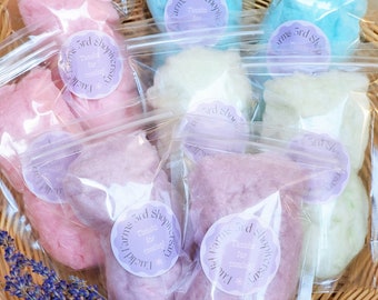 50 Cotton Candy Favors in Mini Bags with Five Flavours