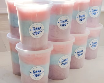 Cotton Candy in 32oz Tubs with mixed flavours, Party Favors