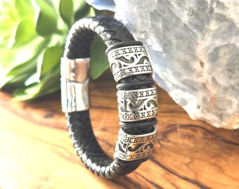 Braided Leather Cuff / Leather Bracelet