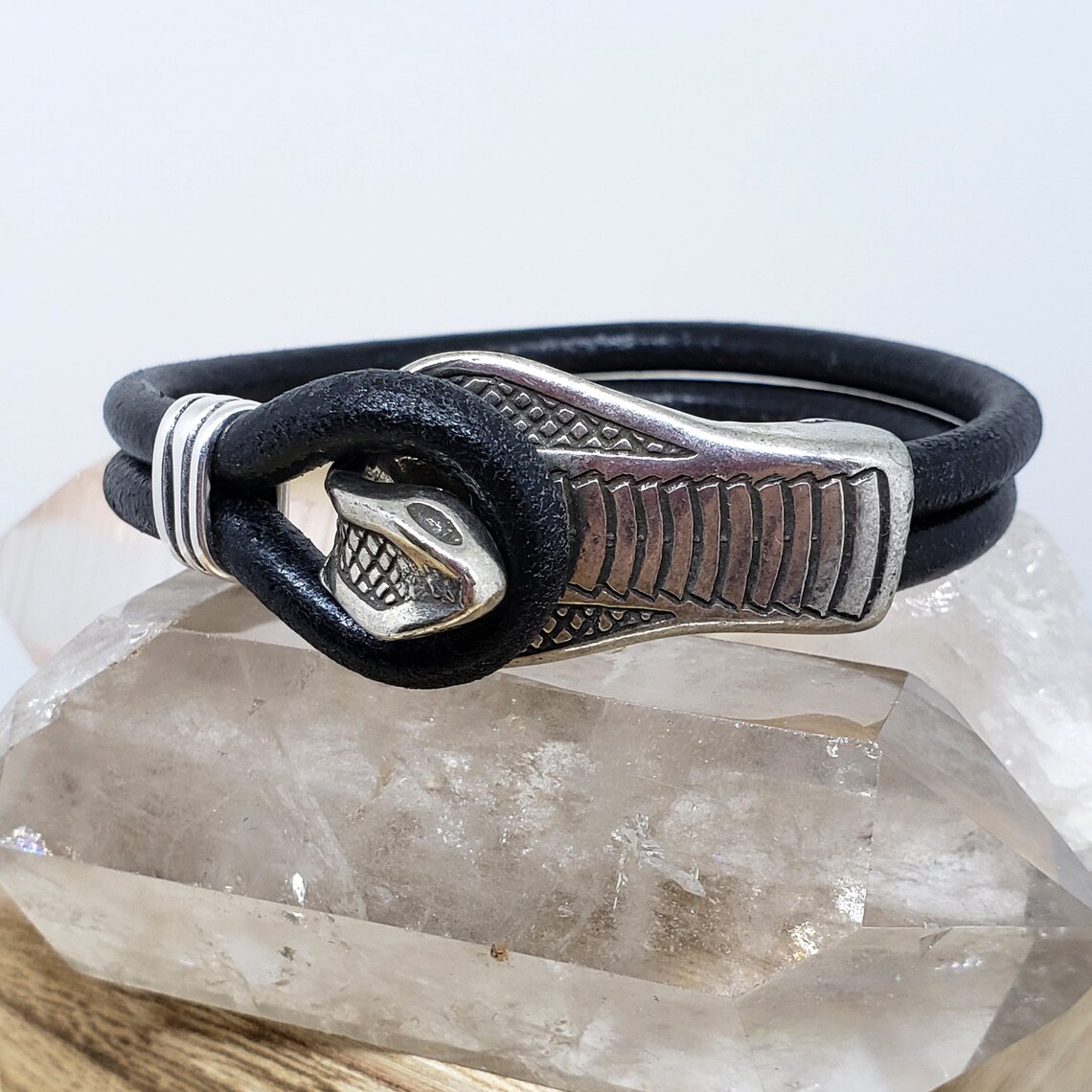 Leather Cobra Bracelet / Leather Bracelet / Snake Bracelet | Etsy