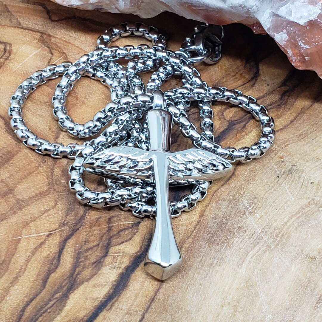 Cremation Jewelry / Cross Necklace / Memorial Necklace Etsy