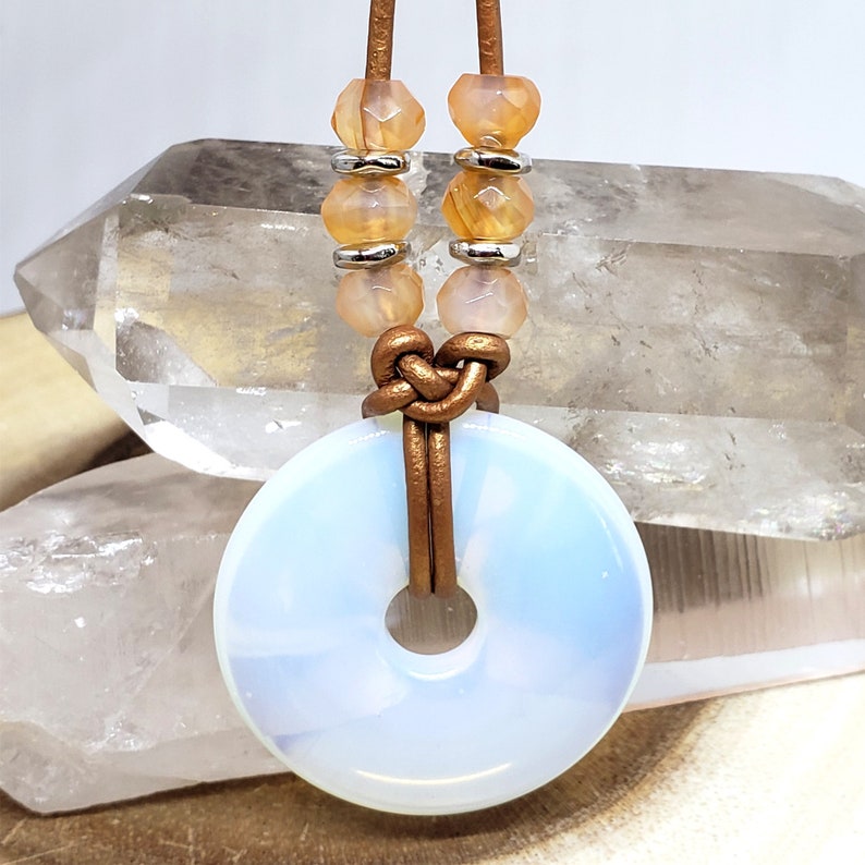 Opalite and Carnelian Necklace Stone Necklace Necklace for Women