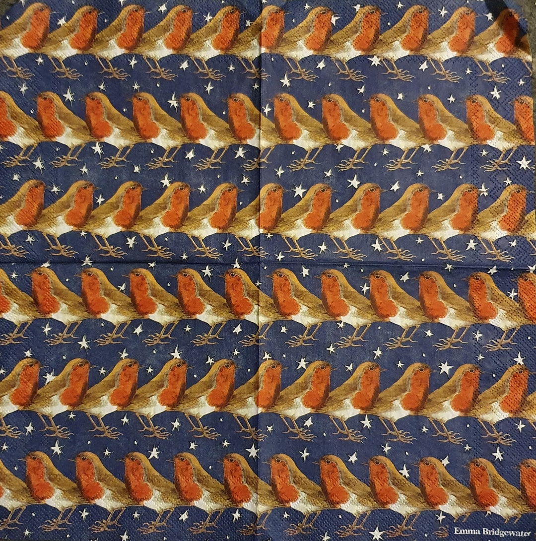 Emma Bridgewater Robin in Starry Night Set of 4 Napkins Etsy