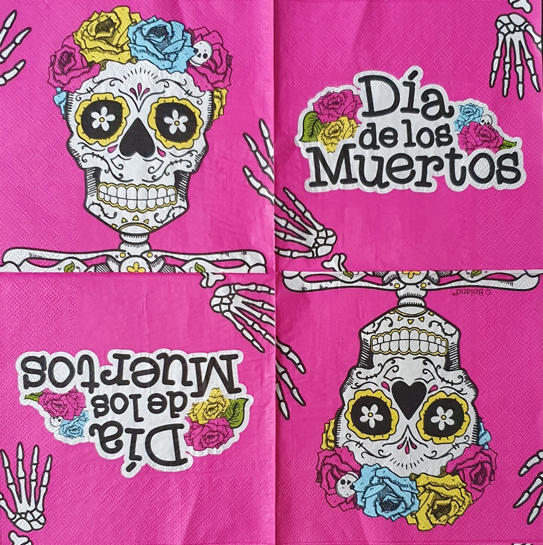 Dia De Los Muertos DNR Day of the Dead Set of 4 Napkins - Etsy