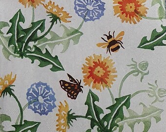 20 SERVIETTEN NAPKINS DANDELION CREAM 33 X 33 LÖWENZAHN BIENE © EMMA BRIDGEWATER 20 SERVIETTEN NAPKINS DANDELION CREAM 33 X 33 LÖWENZAHN BIENE © EMMA BRIDGEWATER