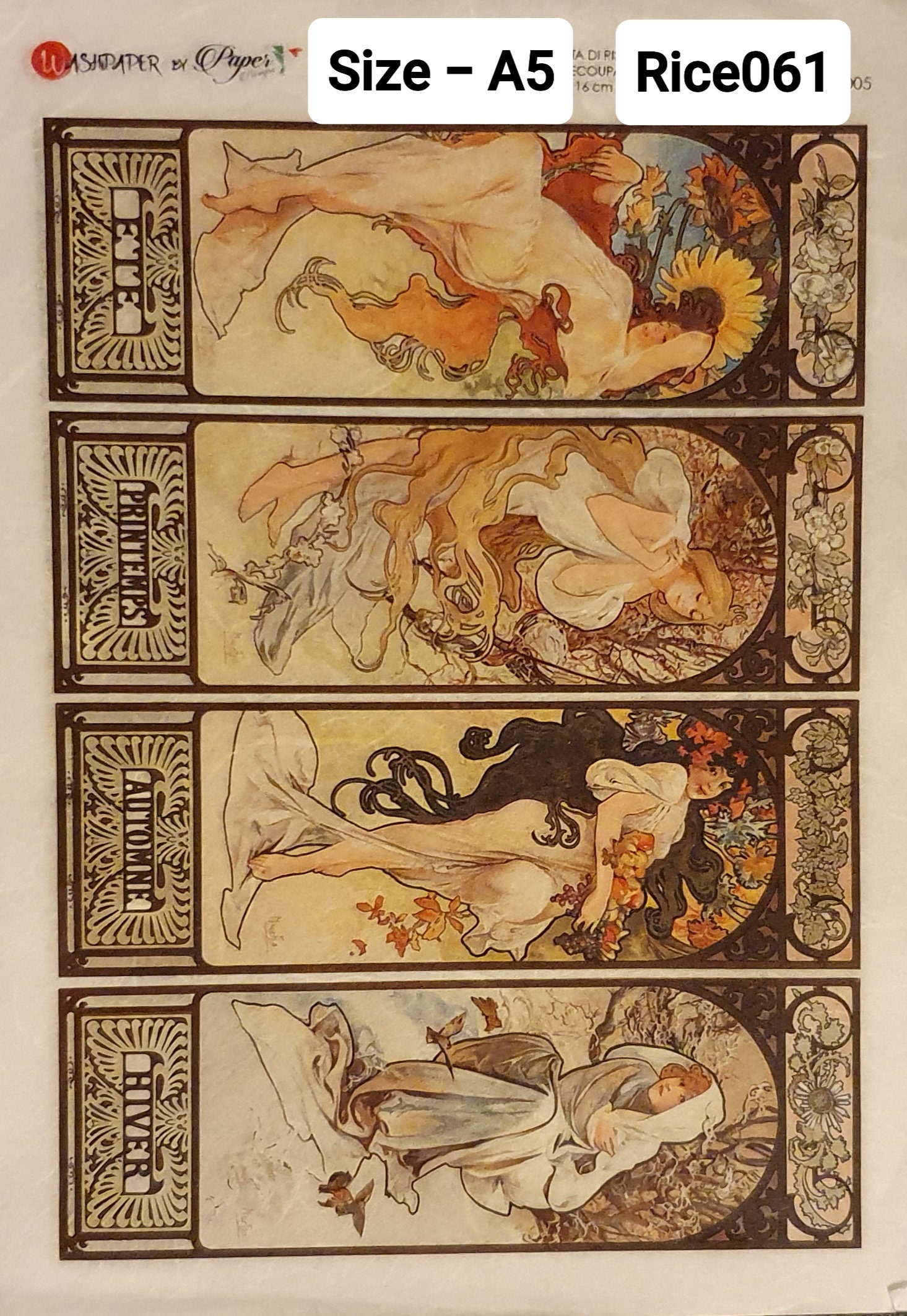 Nouveau Art Deco Rice Paper Etsy UK