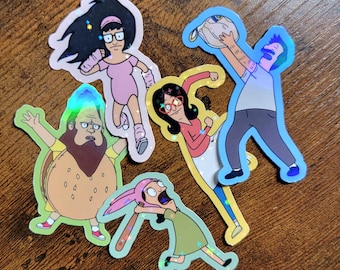 Bob's Burgers, Dish-washer safe, Laptop Decal, Louise, Tina, Gene, Linda, Bob Belcher