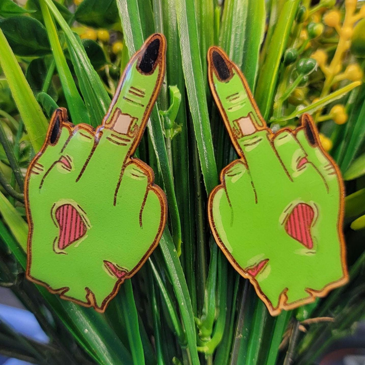 Wooden Hand With Middle Finger - Etsy