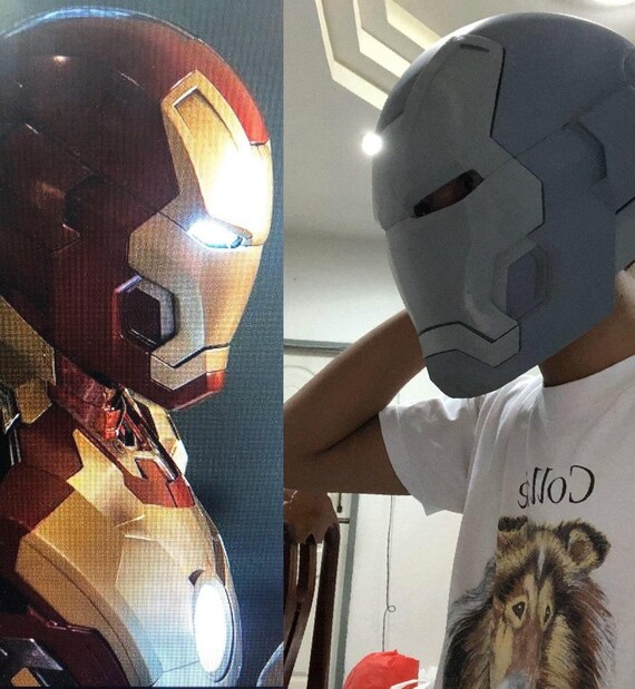 Raw Helmet Iron Man Mark 42 43 Scale 1 1 Prop Replica Etsy