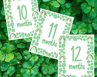 Digital - Baby Milestone Printable Cards. St. Patrick's Day Milestone Cards. Months 10, 11, 12. Monthly Baby Photo. Theme/Holiday Milestone.