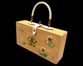 True Vintage 1960s Enid Collins of Texas Wood Box Purse