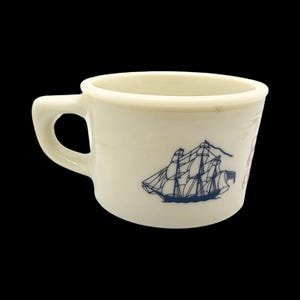 Vintage 1970s Old Spice Nautical Ceramic Shaving Mug Cup “Ship Grand Turk Salem 1786” by Shulton | Retro Men’s Shaving & Grooming