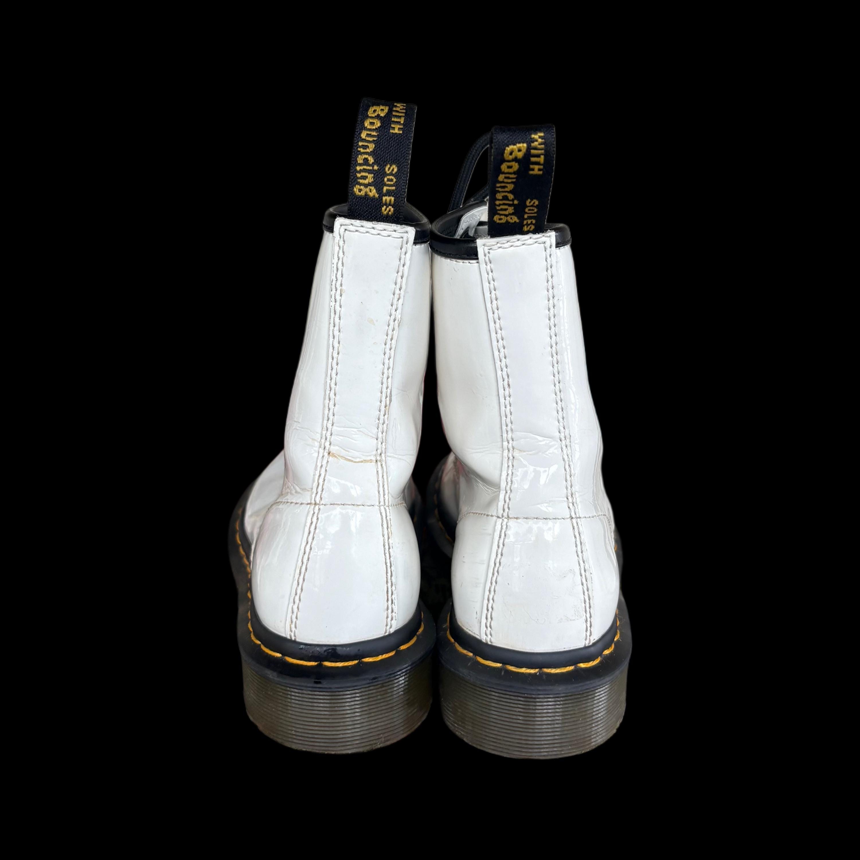 Dr Martens‎ Zavala Boots Mens 9 White Leather Combat Ankle Lace Up Punk Goth Dr. Martens Boots Zavala White Leather Air Wair Combat  main image 3