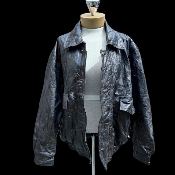 Vintage Patchwork Leather Bomber Jacket by Napoli… - image 2