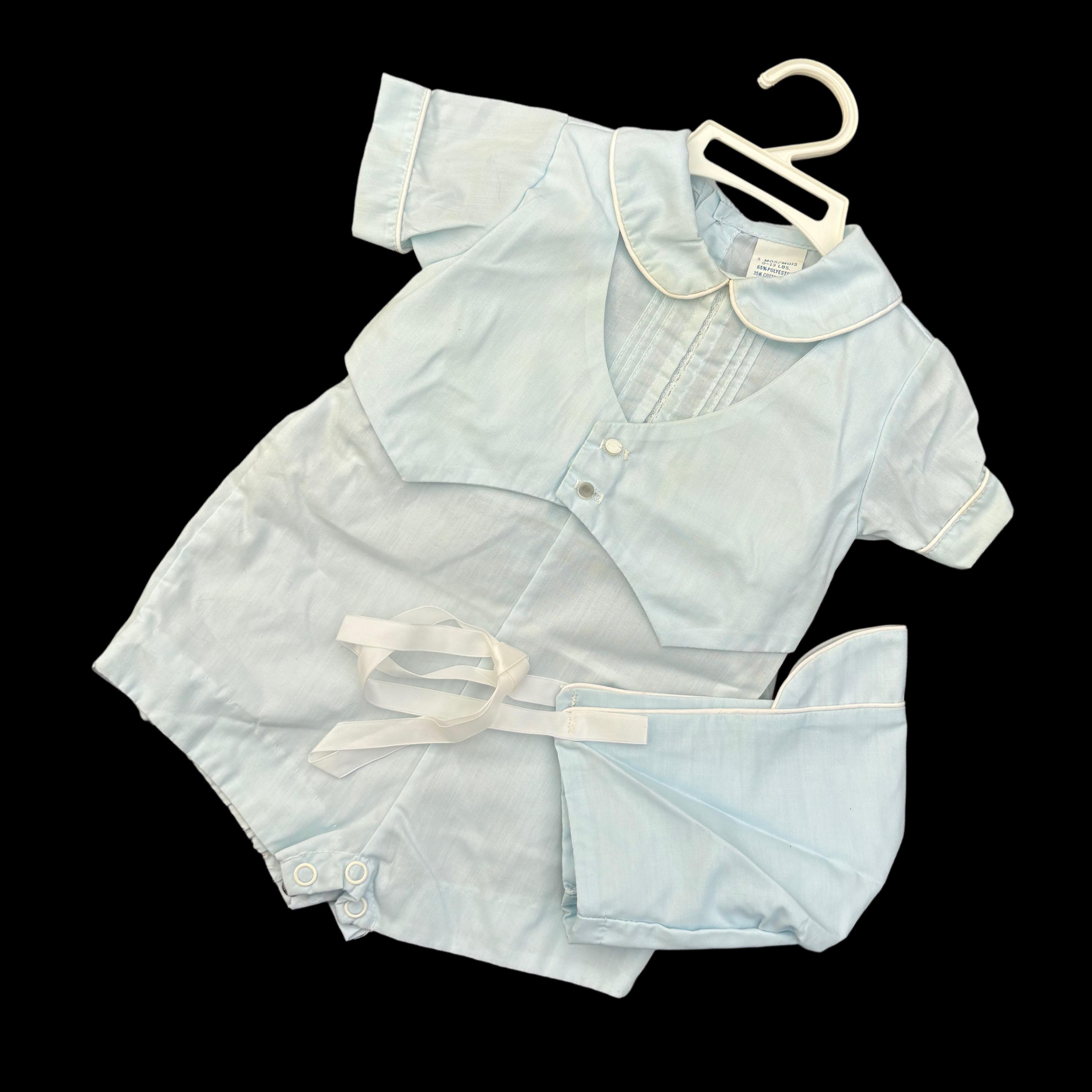 Combinaison Vintage Alexis à Motifs Papillons - Taille 3 Mois, Rose, Occasion En Très Bon état